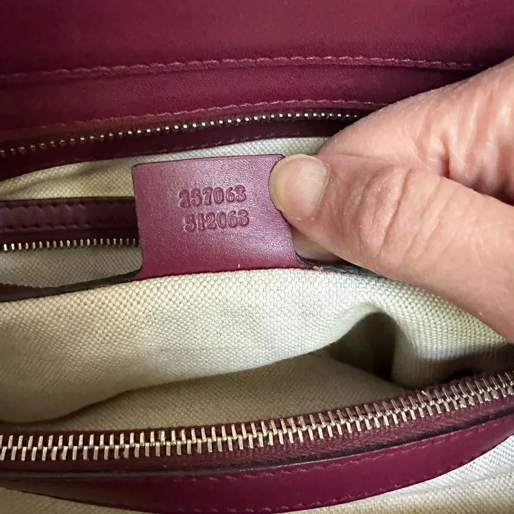 Gucci Mayfair burgundy leather Gg tote